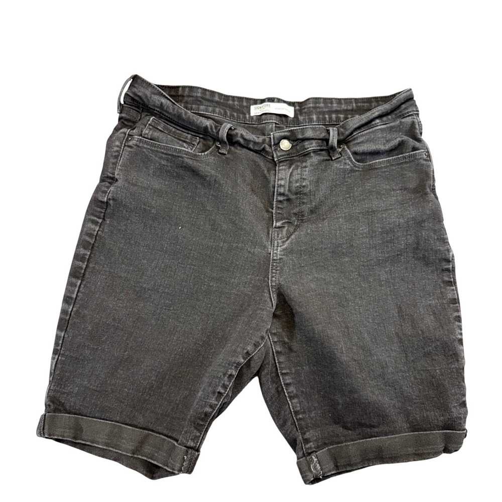 Signature by Levi Strauss Bermuda Shorts Size 14 W32 Black Denim Casual Summer